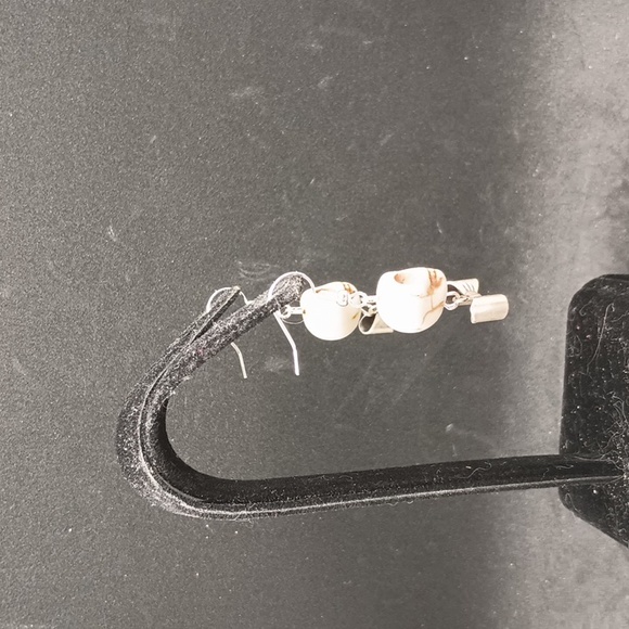 handmade halloween bow tie skull beaded earrings - Picture 2 of 3